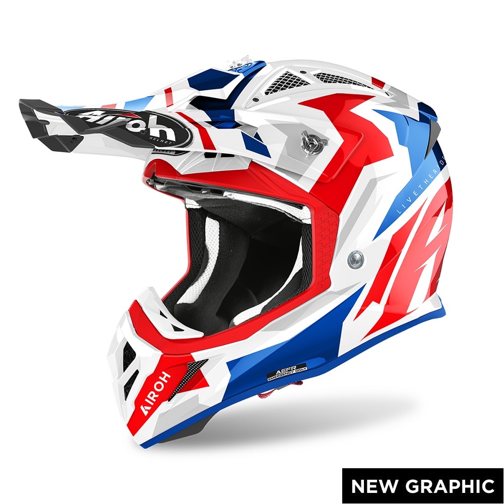 Airoh Aviator ACE Helm Swoop Red Blue Gloss