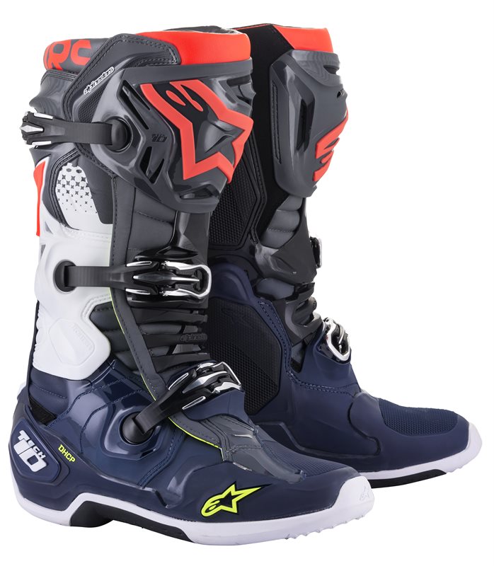 Alpinestars Tech 10 Stiefel grau-blau-rot 2022