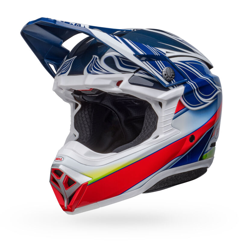BELL Moto-10 Spherical Helm Solid Weiß Blau