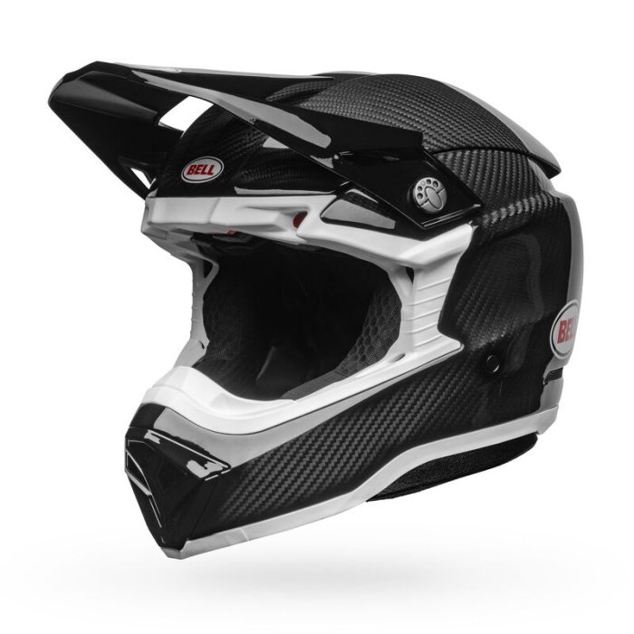 BELL Moto 10 Spherical Helm schwarz weiß glanz