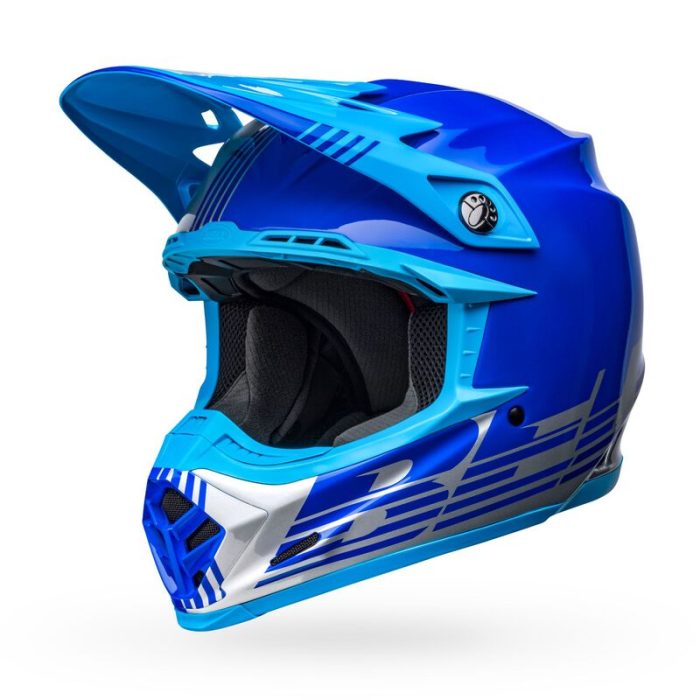 BELL Moto 9 Mips Helm Louver grau blau 2022